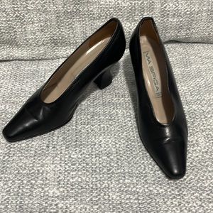 VIA SPIGA - Beautiful Black leather pumps with curved heel - 6 - Made in Italy.